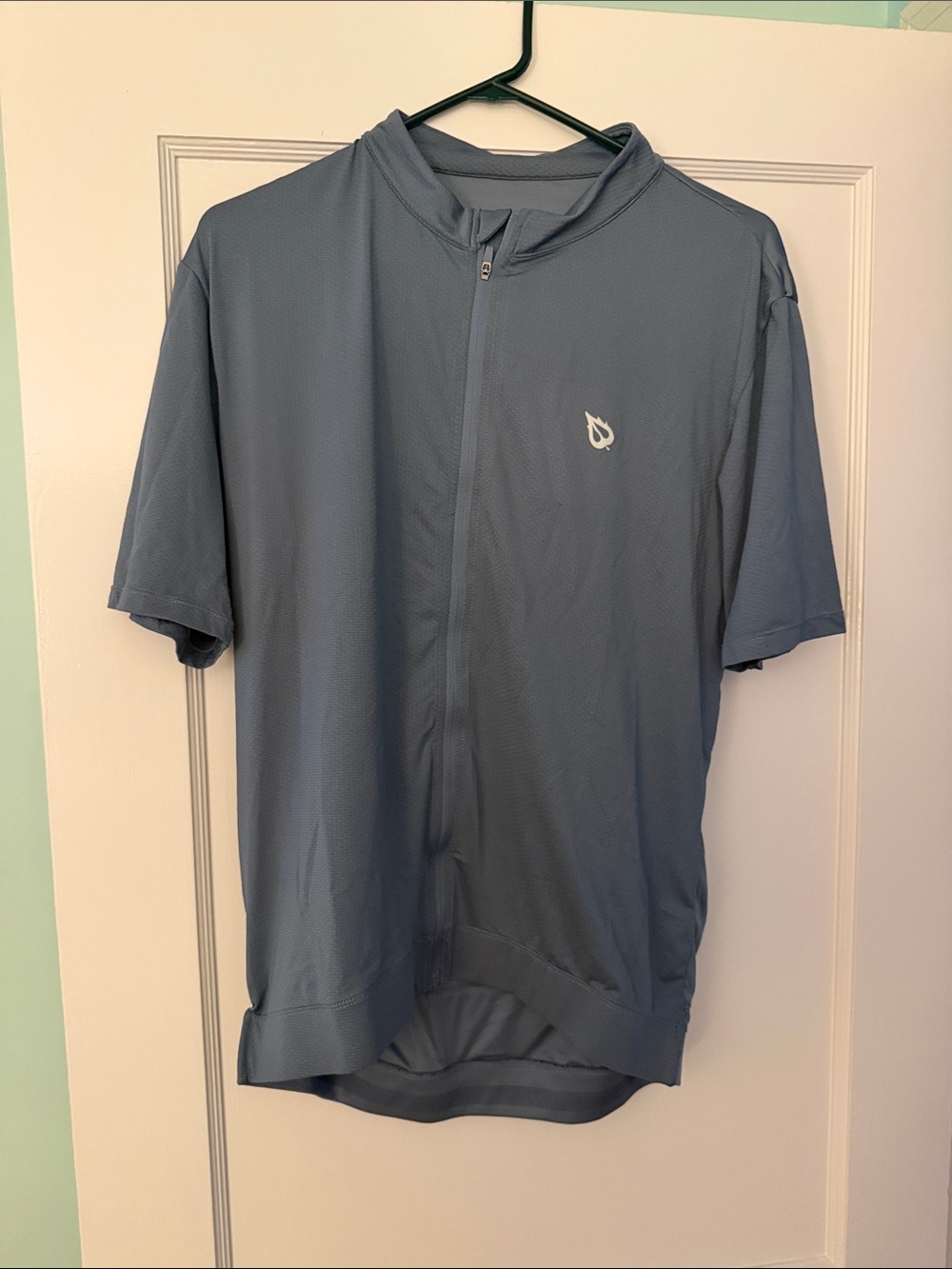 Baleaf Light Blue Short-Sleeve Cycling Jersey with Zip